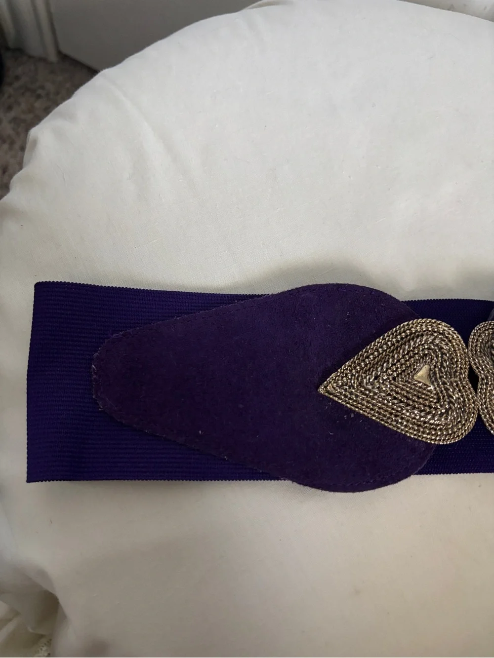 1980s Stretchy Purple Belt with Statement Buckle